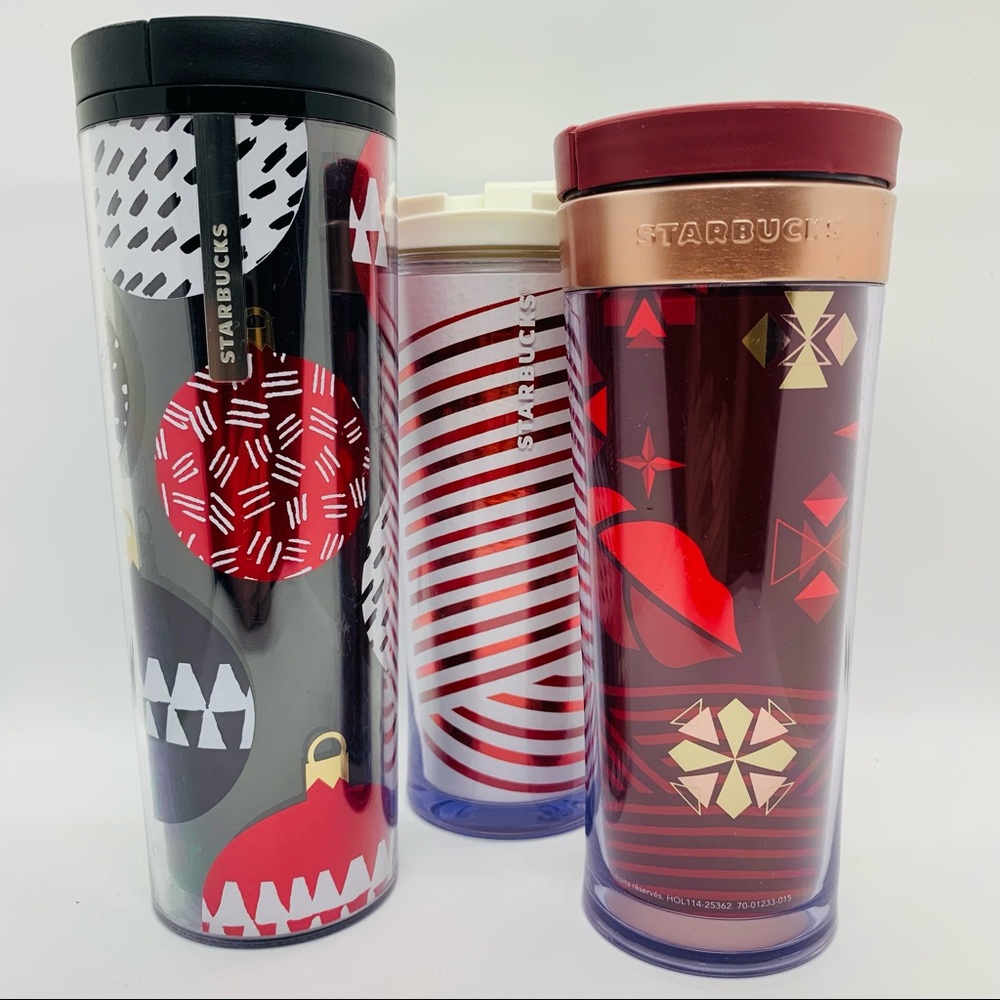 Starbucks Christmas Holiday Tumblers. Lot of 3.